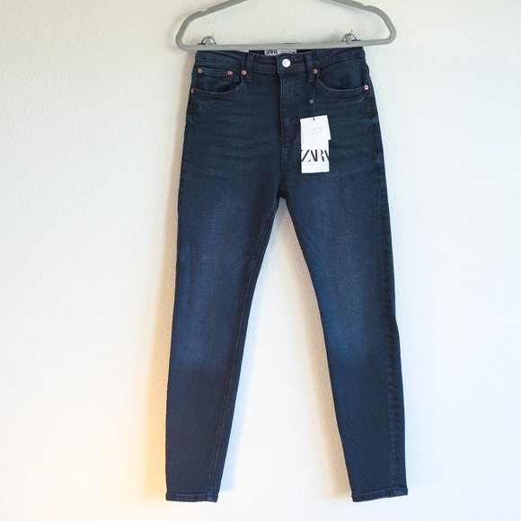 Zara Denim - ZARA The 80's Premium High Waist Skinny Jeans in Twin Blue/Black, Size 6